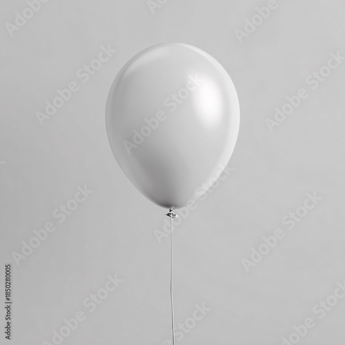 Single white balloon isolated on white background