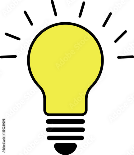 Glowing Light Bulb Icon PNG – Bright Idea, Innovation, and Creativity Symbol