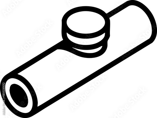 Industrial Pipe Connection Line Art Vector Icon