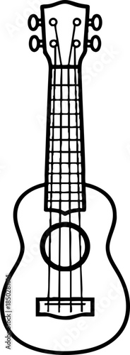 Ukulele musical instrument line art icon vector illustration