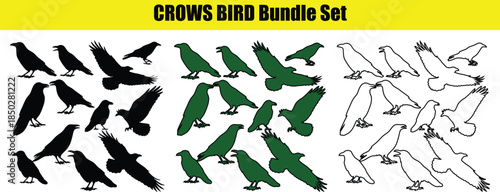 Crows Bird Silhouettes Collection