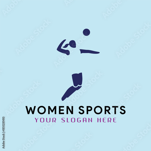 women sports and empowering logo design vector format