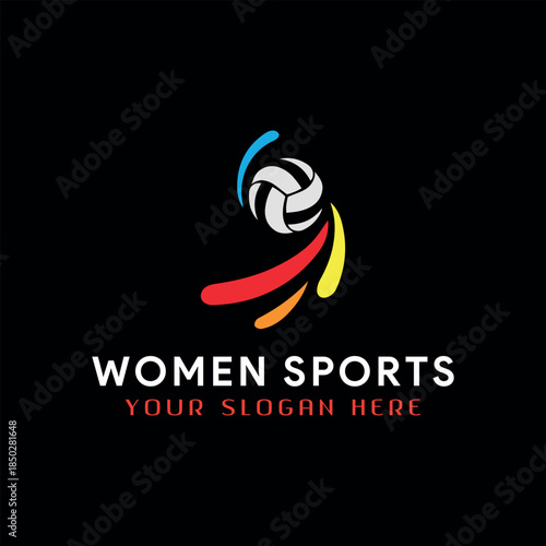 women sports and empowering logo design vector format