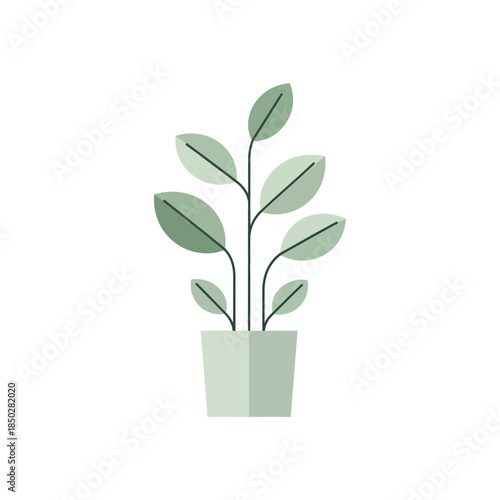 Minimalist plant illustration in a pot promoting serenity and growth inspiration for modern
