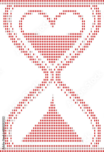 Hourglass Time Concept Isolated Vector Illustration Red Sand Flowing Through Glass Symbol