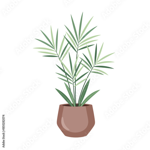 Stylized houseplant illustration showcasing elegance and enhancing interior decorations for a