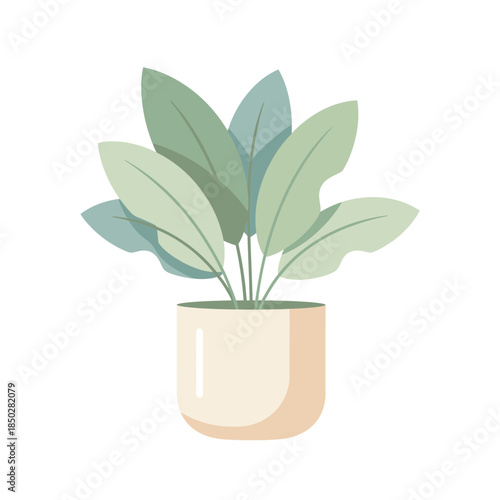 Simple potted plant illustration providing a calming touch to contemporary design elements