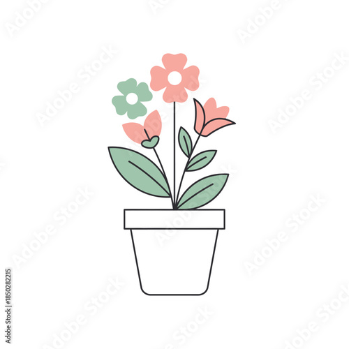 Stylized floral arrangement in minimal design capturing the essence of spring growth celebration