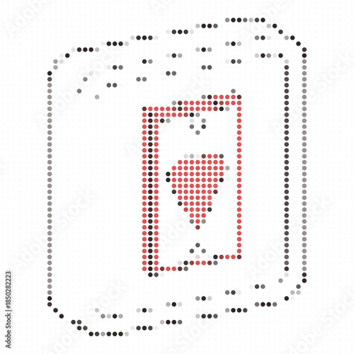 Playing Card Heart Icon Dot Pattern Design Element Vector Illustration Gambling Game