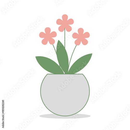 Delicate blooms in a serene pot, a floral graphic evoking peace and simplicity