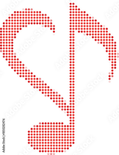 Red Music Note Icon Design Element Vector Illustration For Creative Projects