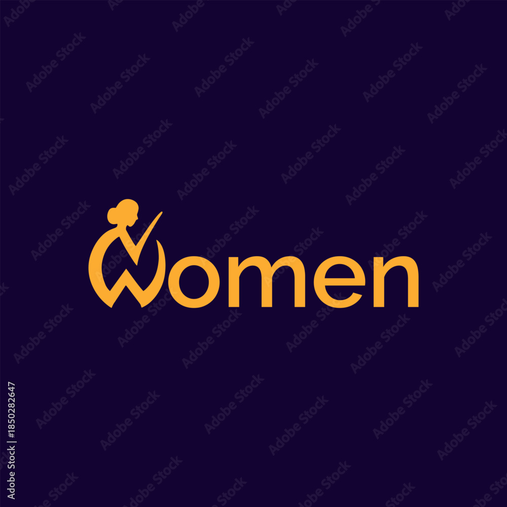 Fototapeta premium working women lady logo design vector