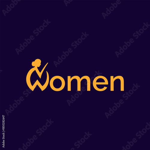 working women lady logo design vector
