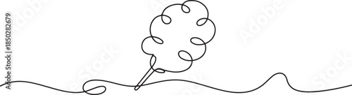 Cotton candy, continuous single one line art hand drawing sketch logo. one line Icon drawing