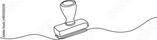 continuous line drawing of stamp symbol. abstract line art illustration, Rubber stamp Drawing, Stamp Line Style Icon Design. one line Icon drawing