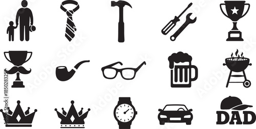 Father day icons collection for celebration