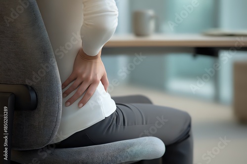 Subtle Discomfort: Ergonomic Seated Person's Tailbone Pain