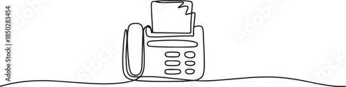fax machine icon continuous one line drawing, Fax Machine line icon, Fax Line Icon. one line Icon drawing