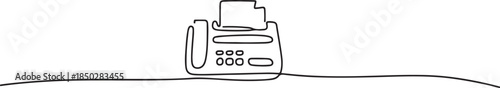 fax machine icon continuous one line drawing, Fax Machine line icon, Fax Line Icon. one line Icon drawing