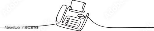 fax machine icon continuous one line drawing, Fax Machine line icon, Fax Line Icon. one line Icon drawing