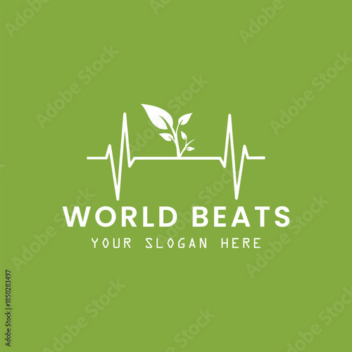 ecology beat logo design vector