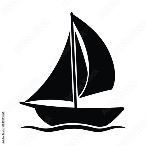 Simple Sailboat Icon Graphic
