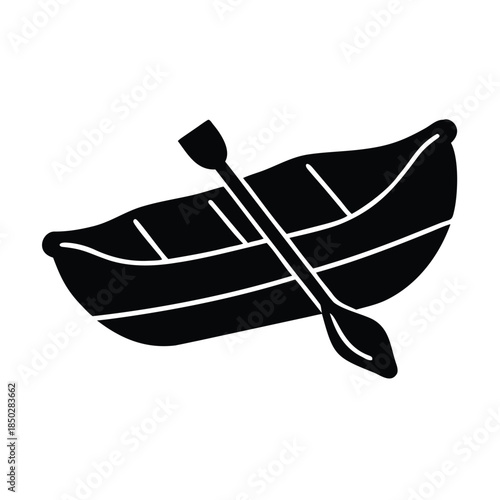 Simple boat and paddle drawing