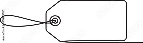 blank prize tag continuous one line drawing vector illustration, Prize tag continuous one line drawing. one line Icon drawing