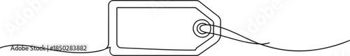 blank prize tag continuous one line drawing vector illustration, Prize tag continuous one line drawing. one line Icon drawing