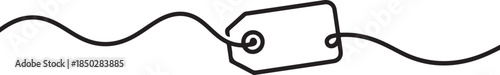blank prize tag continuous one line drawing vector illustration, Prize tag continuous one line drawing. one line Icon drawing