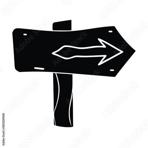 Simple black arrow direction sign