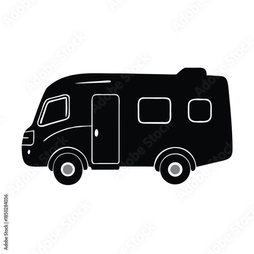 Simple camper van graphic icon