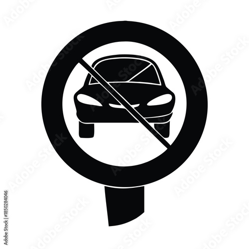 No cars allowed road sign