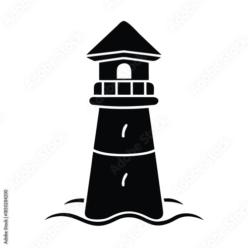 Simple Lighthouse Icon Illustration