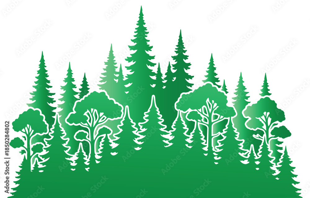 Obraz premium Forest Silhouette Nature Scene