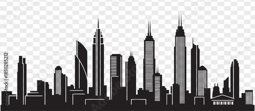 Skyline of modern city buildings