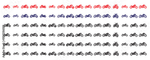 Motor bike icon set vector transparent background