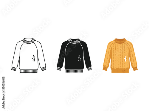 Briefcase with clock icon set illustration