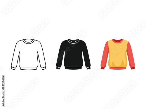 Sweatshirt template design set