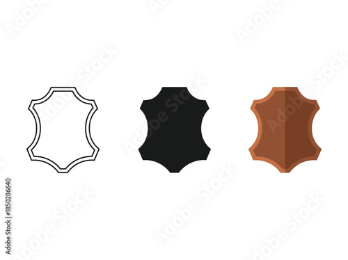 Luxury logo or badge set outline silhouette and 3d