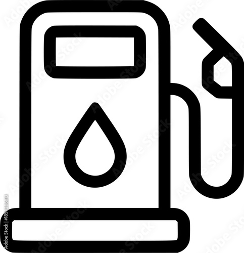 gas station pump icon over sign, symbol, vector, art