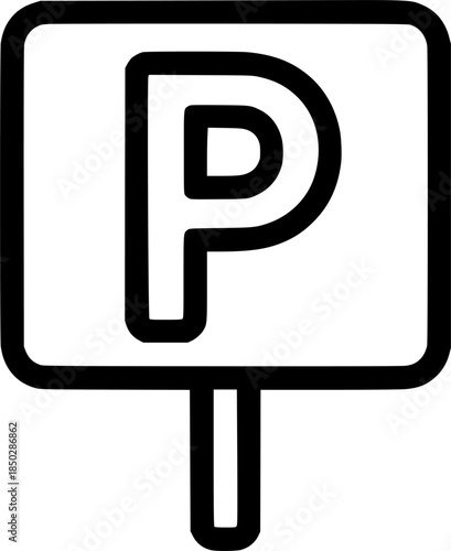parking zone signal icon vector illustration design sign, symbol, vector, art