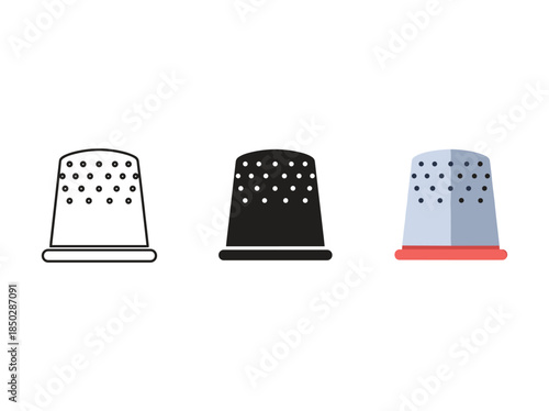 Thimble icons set illustration