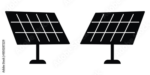 Solar Panel Icons and Installation Illustration – Clean Energy, Photovoltaic System, Renewable Power and Sustainable Technology Vector Se