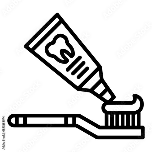 Tooth Paste on Brush Icon