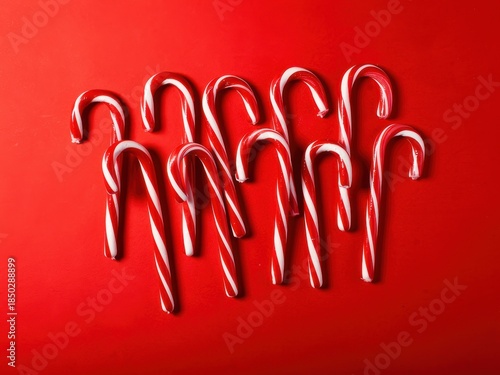 Candy canes on a bright colorful background
