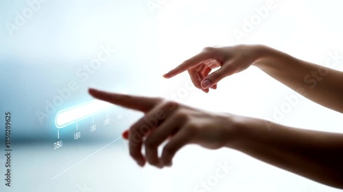 Two hands pointing at a bright light, symbolizing connection and interaction.