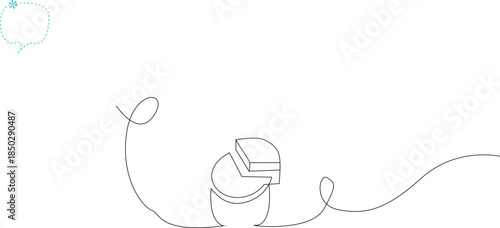 Continuous Line Pie Chart with Trend Line for Financial Data Analysis