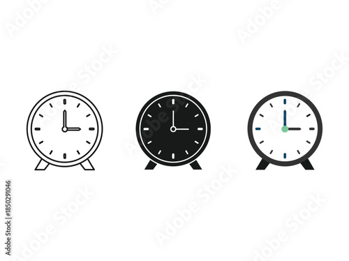 Alarm Clocks Different Styles Black White