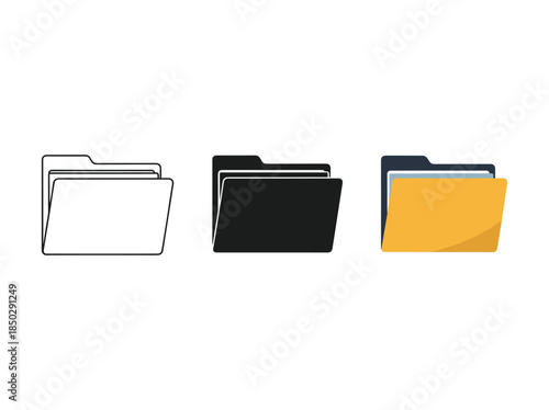 Office folders in different colors and styles
